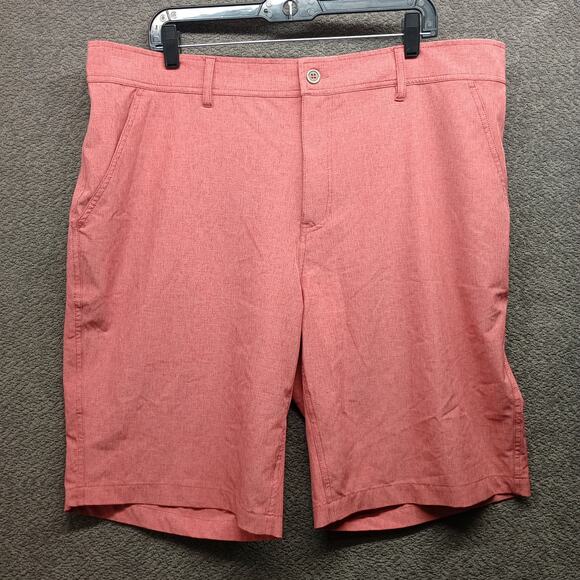 CoolKeep Men’s Coral Red Performance Cooling Lightweight Shorts - Picture 1 of 9